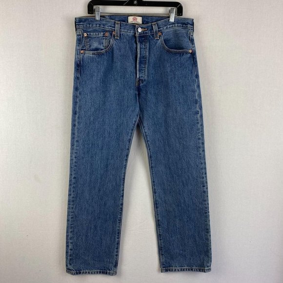 LEVI'S 501 Blue Straight Leg Jean - Picture 1 of 10